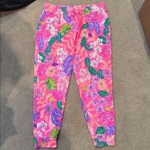 Lilly Pulitzer Pink and Purple Floral Joggers